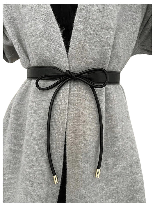 RoseSeek Women's Tie Waist Belts Fashion Leather Belt Coat Dress Sweater Waistband Black One-Size