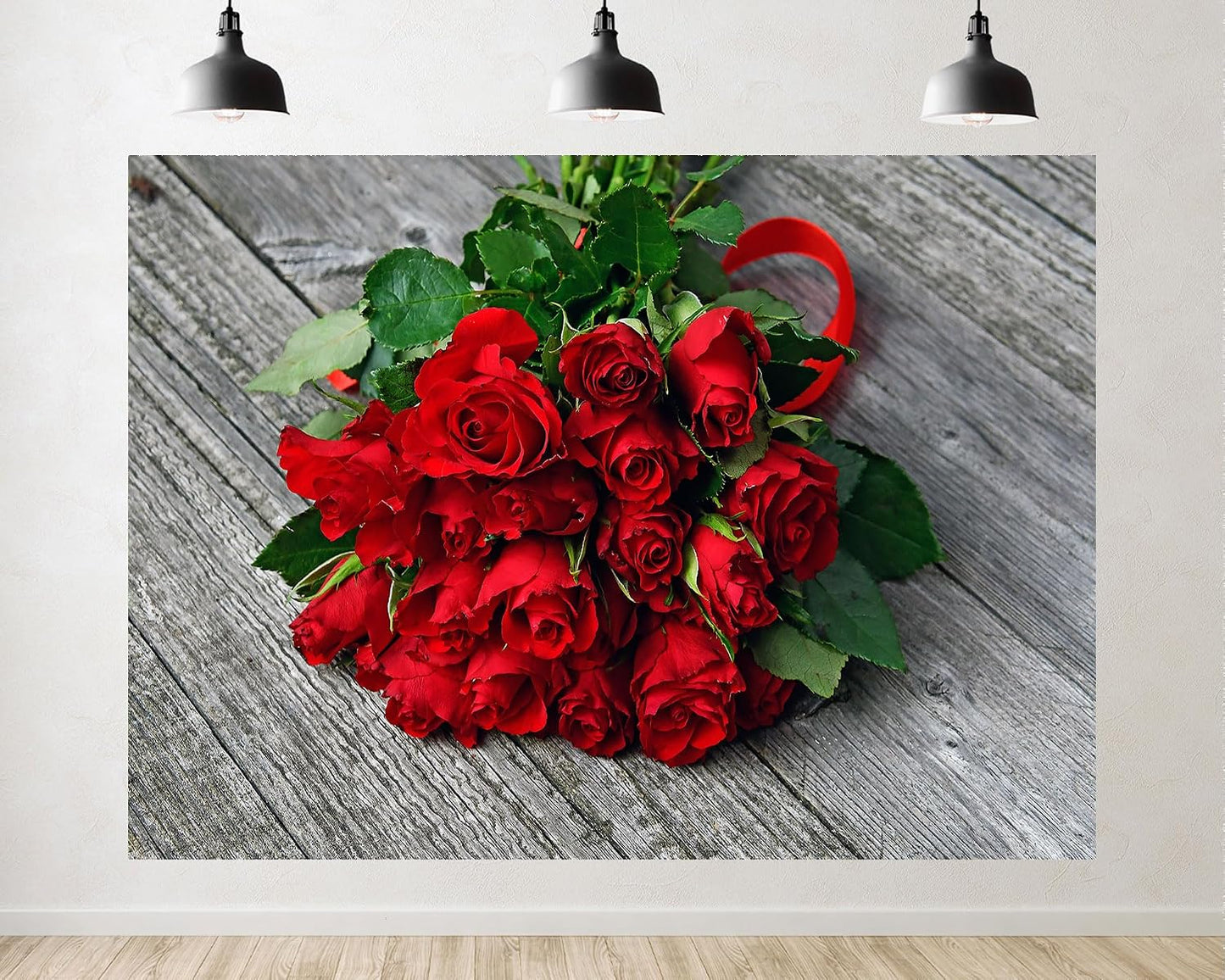 TryKid 10x6.5ft Romantic Red Rose Bouquet Backdrop Fresh Flower Gift Photography Background Valentine Day Wedding Party