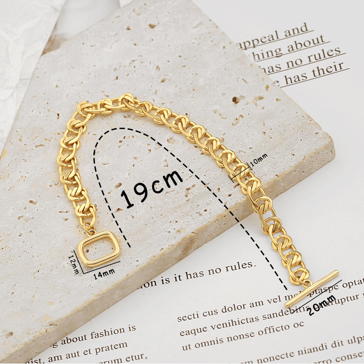 SOFYBJA 18K Gold Plated Link Chain Bracelet Stacked Chunky Toggle Bracelets Fashion Dainty Jewelry for Women