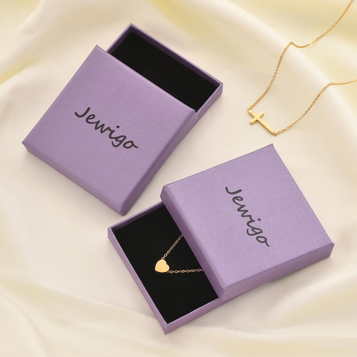 Jewigo silver necklace for women silver Plated Tear drop Necklace Dainty Layered CZ Lariat Diamond Necklace