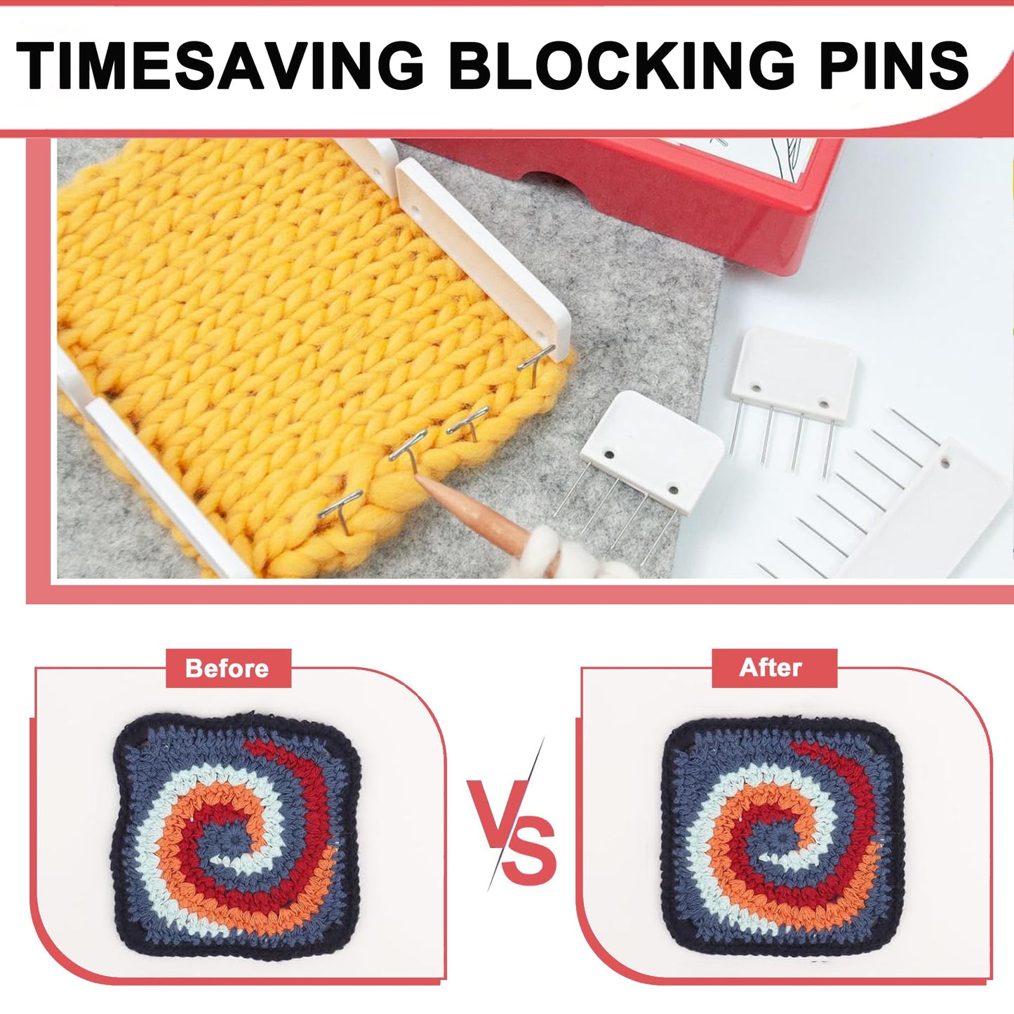 Knit Blockers Pins Kit, 25Pcs Knit Blocking Combs & 30 T-pins for Knitting Blocking Board Mats, Crochet Knitting Pins for Crochet Projects Sewing Lace Needlework Projects Tool (Purple)