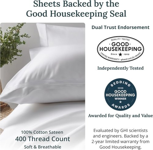 California Design Den King Size Cotton Sheet Set - 400 TC Award-Winning Silky Smooth Sateen, Deep Pockets - Cobalt Blue