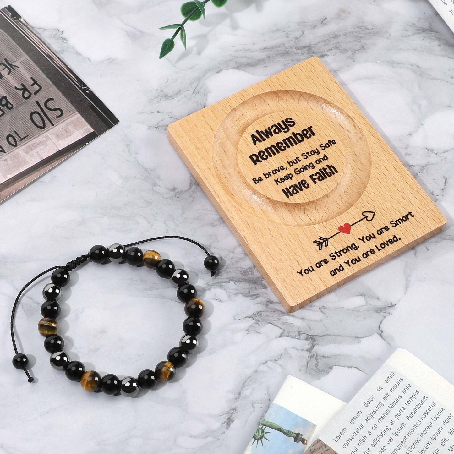 WZHENAINI Unique Confirmation Bracelets for Men Birthday Gifts Encouragement Inspire Gift for Son Nephew Brothers Bracelet