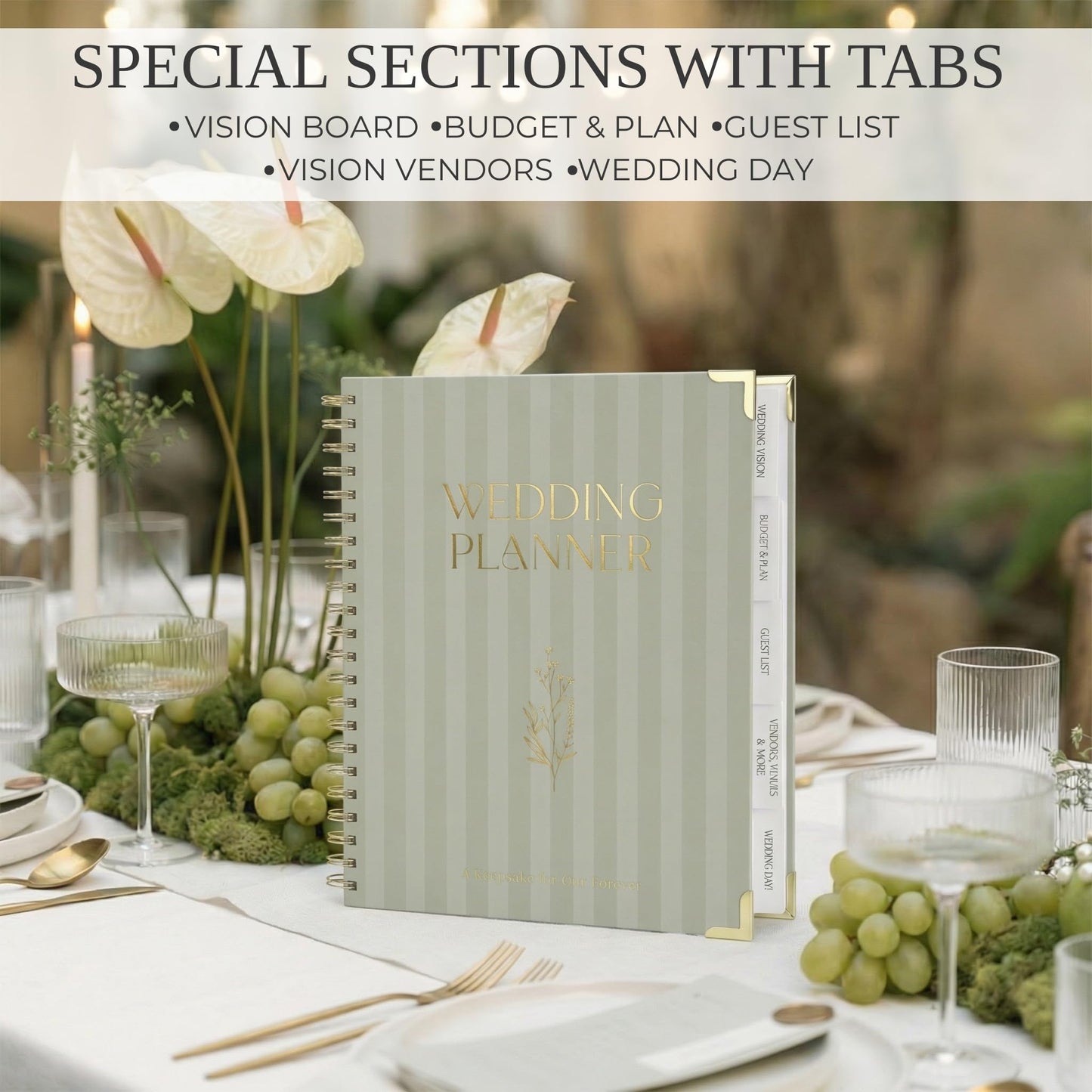 Beautiful Wedding Planner Book and Organizer - Perfect for Detailed Planning Of Your Big Day - Unique Engagement Gift for Newly Engaged Couples, Future Brides and Grooms