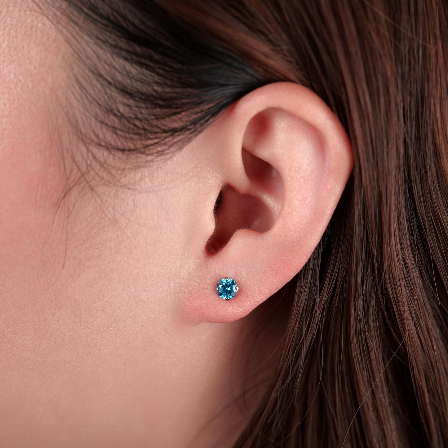 Limerencia Hypoallergenic G23 Titanium Earrings, F136 Implant Grade Pure Titanium, Suitable for Sensitive Ears with Birthstone Crystals CZ Simulated Diamonds (Aquamarine)