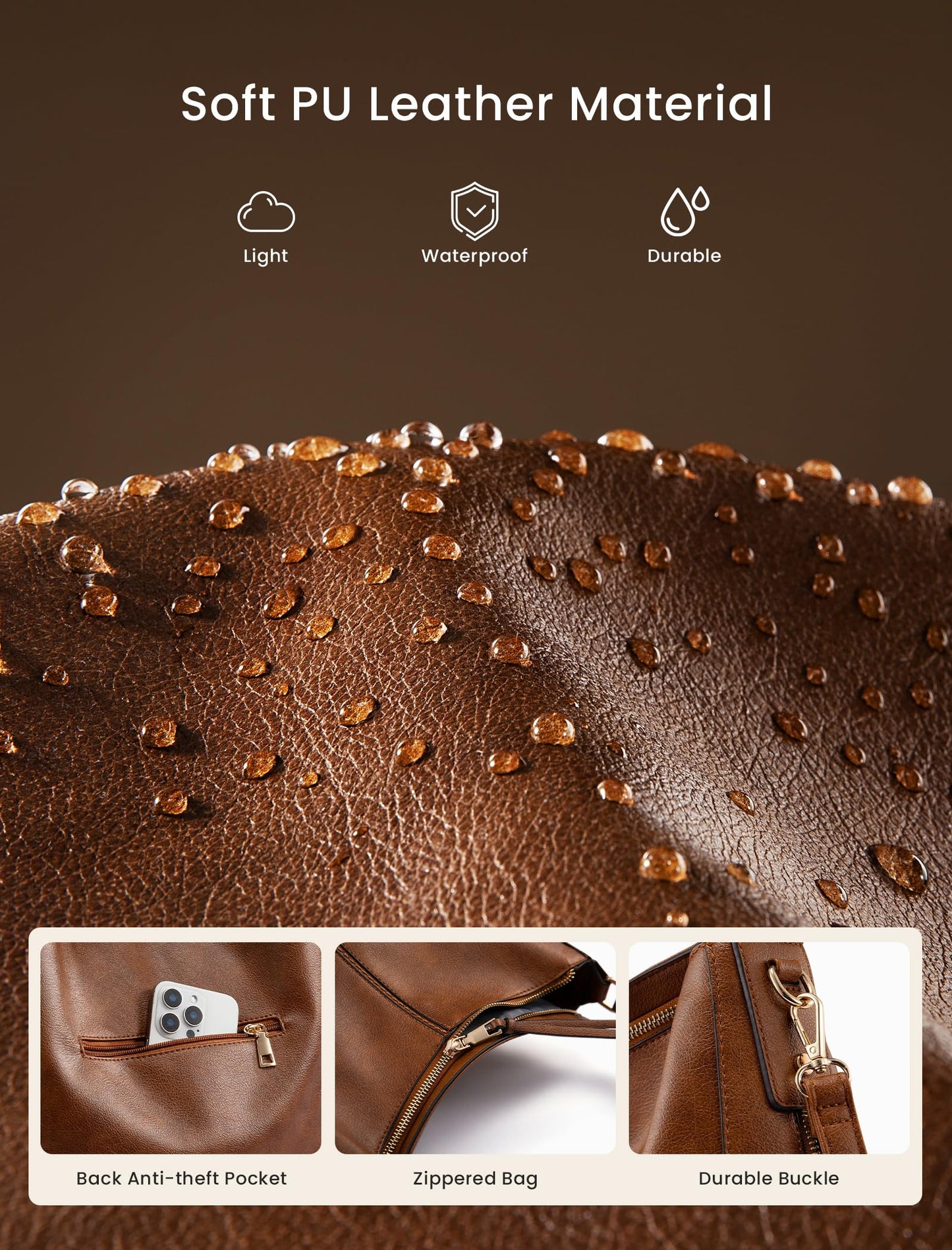 Realer Purses for Women Handbags Ladies Hobo bag Bucket Purse Medium Designer Faux Leather