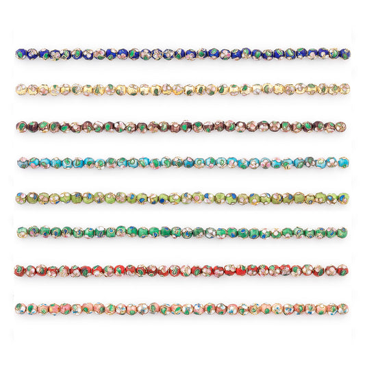 Expo International Vintage Hand-Painted Classic Cloisonne Beads, Versatile Jewelry Making Supplies, Vibrant Bracelet Beads, Value Pack of 240, Multicolor