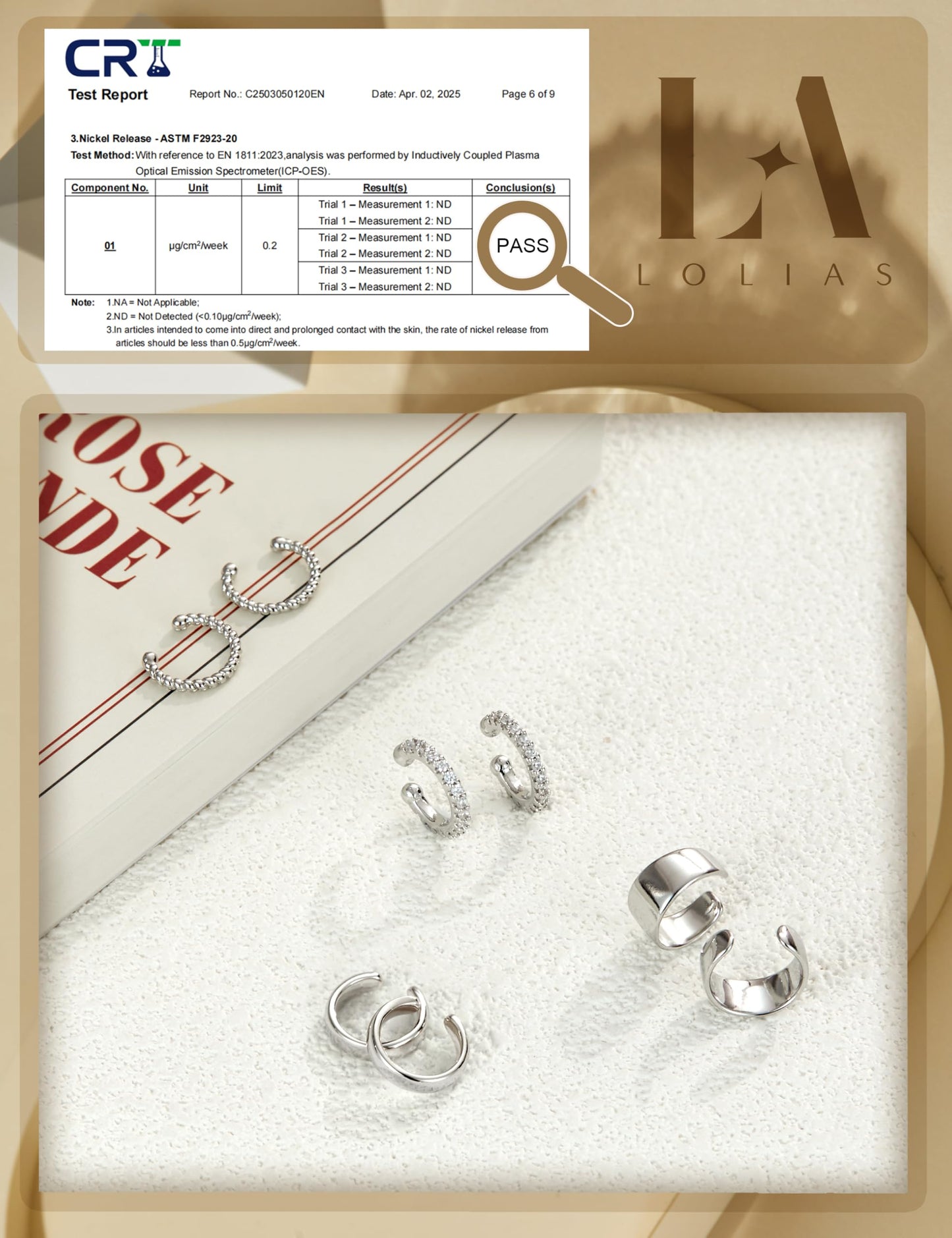 LOLIAS 4 Pairs Ear Cuffs Non Piercing - White Gold Plated Ear Cuff Earrings for Women Ear Cuff for Non Pierced Ears Clip on Cartilage Earring Chunky Adjustable Fake Earrings Set
