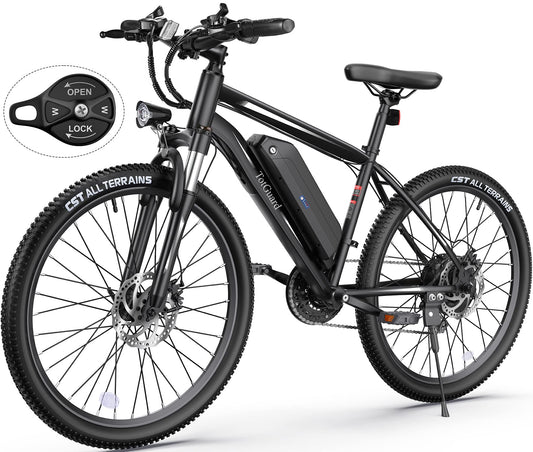 Wooken Electric Bike for Adults with 500W Motor, 27.5'' Ebike with 48V 499WH Removable Battery, Up to 55 Miles Electric Mountain Bike, 19.8MPH Adults Electric Bicycle with LCD Display, 21 Speed