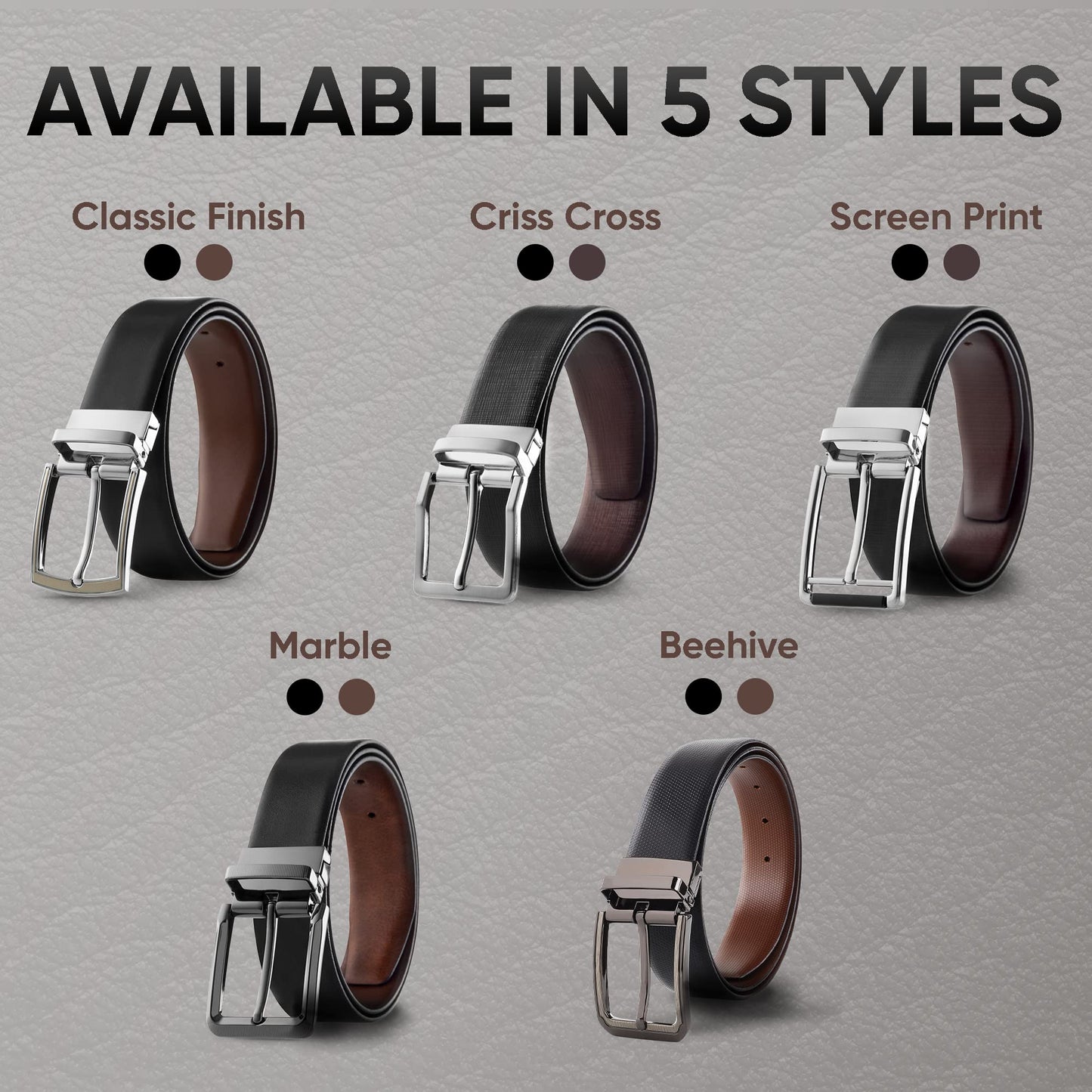 Prospero Comfort - Reversible Belts for Men, Italian Top-Grain Leather Belt for Men, 2-Toned Men’s Belts, Men’s Belt for Casual Wear, 35mm Dress Belt, Criss Cross Brown and Black Belt Men’s Size 32