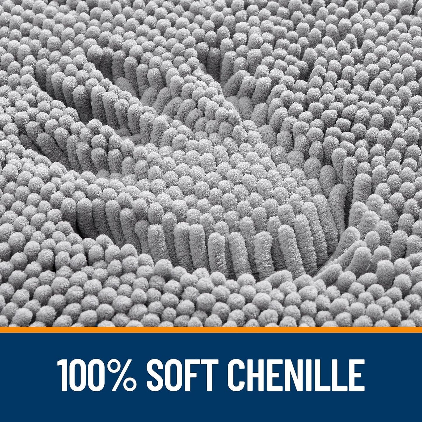 OLANLY Bathroom Rugs - Extra Soft Chenille Bath Mats | Quick-Dry, Machine Washable, 30x20, Grey