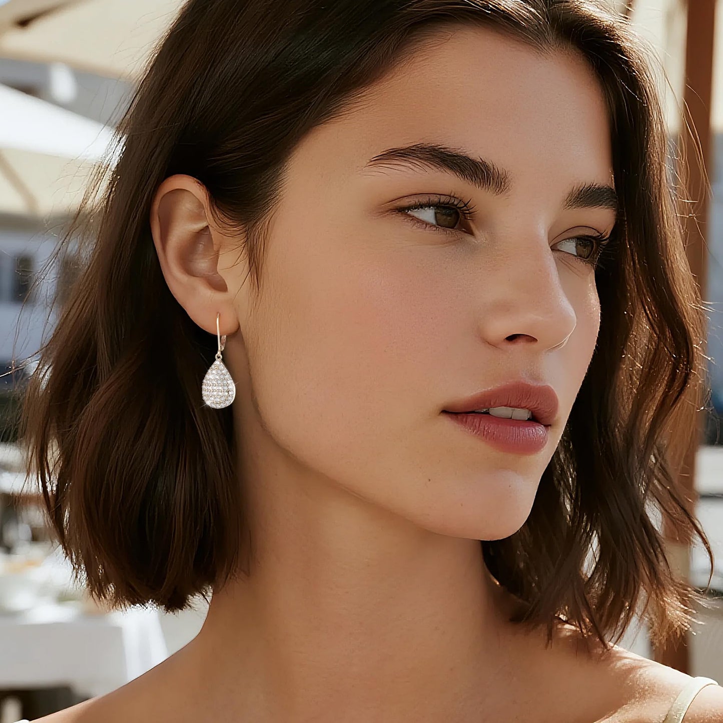 Teardrop Sterling Silver Leverback Earrings, ALEXCRAFT Teardrop Waterdrop Dangling Drop Leverback Earring for Women Trendy Hypoallergenic 925 Sterling Silver Cubic Zirconia Dangle Earrings for Women