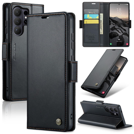 SINIANL Compatible with Samsung Galaxy S26 Ultra Wallet Case with Card Holder, Women Men Flip Cover with RFID Blocking Magnetic Clasp Kickstand Leather Book Folio Case for Galaxy S26 Ultra Black