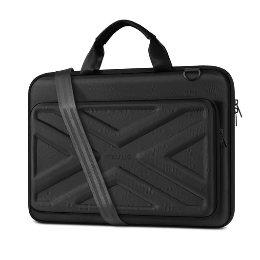 MOSISO Laptop Bag for Men,15-16 inch Computer Bag Compatible with MacBook Air 15 inch/Pro 16 inch, HP, Dell, Lenovo, Asus, Acer, Hard Shell Laptop Case with Front Pocket&Shoulder Strap, Black