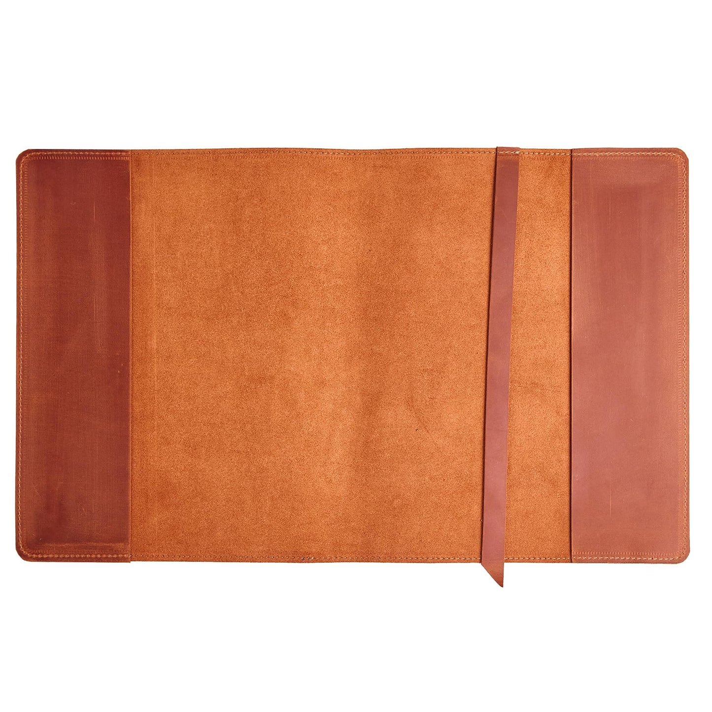 TORAKIP Genuine Leather Journal Cover A4 – Refillable Notebook Cover with Built-in Bookmark, Large Leather Cover for US Letter 8.5" x 11" Inserts (Notebook Not Included), Warm Brown