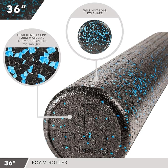 High-Density Round Foam Rollers - 4 Size and 8 Color Options - Massage Rollers for Stretching, Deep Tissue and Myofascial Release