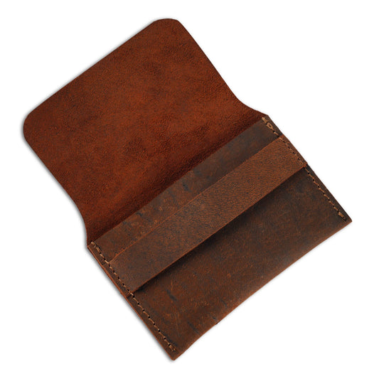 CestAntiQ, Distressed Leather Business Card Holder, Credit Card Wallet for Men or Women, Slim, Compact, and Vintage Brown Leather Card Holder for Pocket or Purse, Minimalist and Stylish Card Organizer