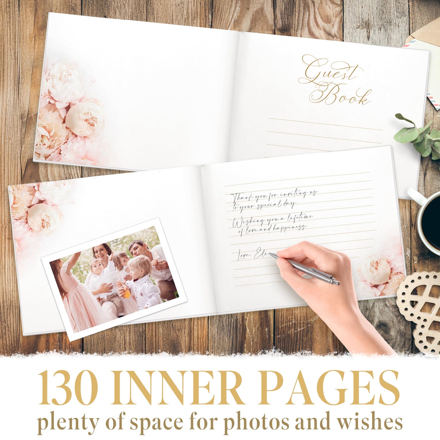CompanyLyon Wedding Guestbook 128 Pages, Guestbook Hardcover, with Additional Letters Mr & Mrs. Guestbooks, Guestbook for Wedding, Guestbook for Wedding, Receptionbooks, Guestbook Wedding Reception.