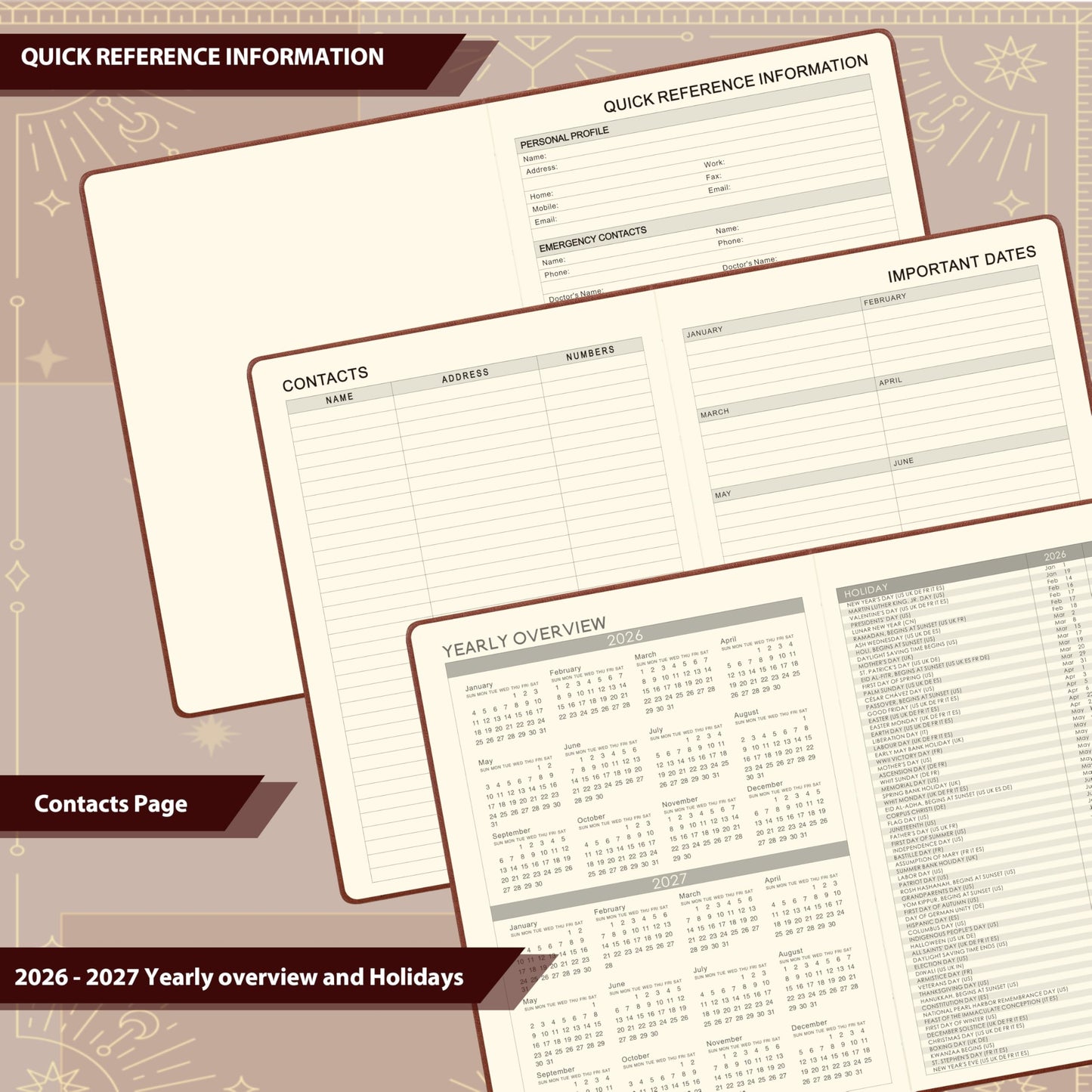 2026-2027 Planner - Academic Planner 2026-2027, 9" x 11", Jul. 2026 - Jun. 2027, Weekly and Monthly Planner 26-27, Leather Cover with Thick Paper, Back Pocket - The Sun