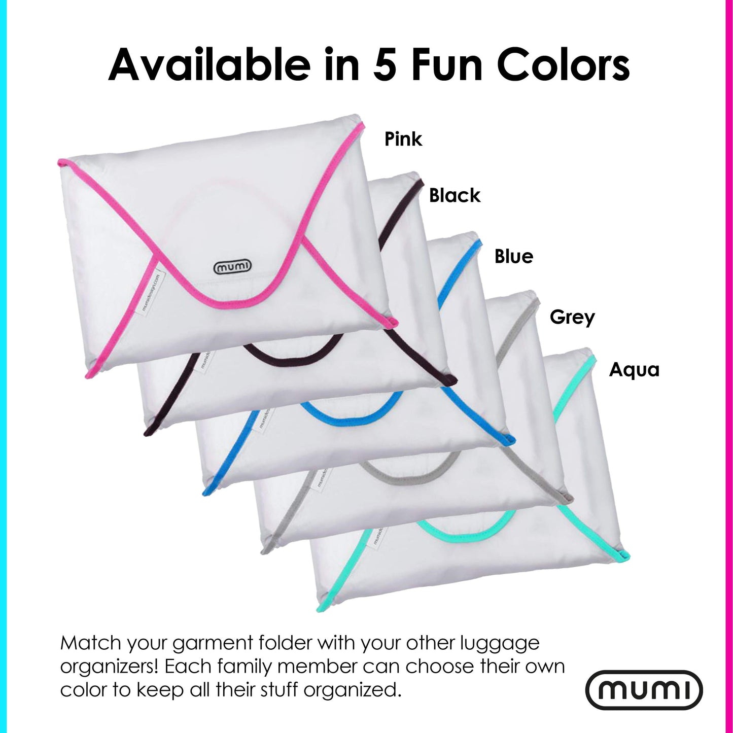 MUMI Travel Garment Bag Folder – 14.5" x 10.5" Foldable Clothes Organizer for Luggage | Anti-Wrinkle Suit & Shirt Case for Men & Women | Carry-On Garment Bag for Travel, Flights & Packing (Blue)