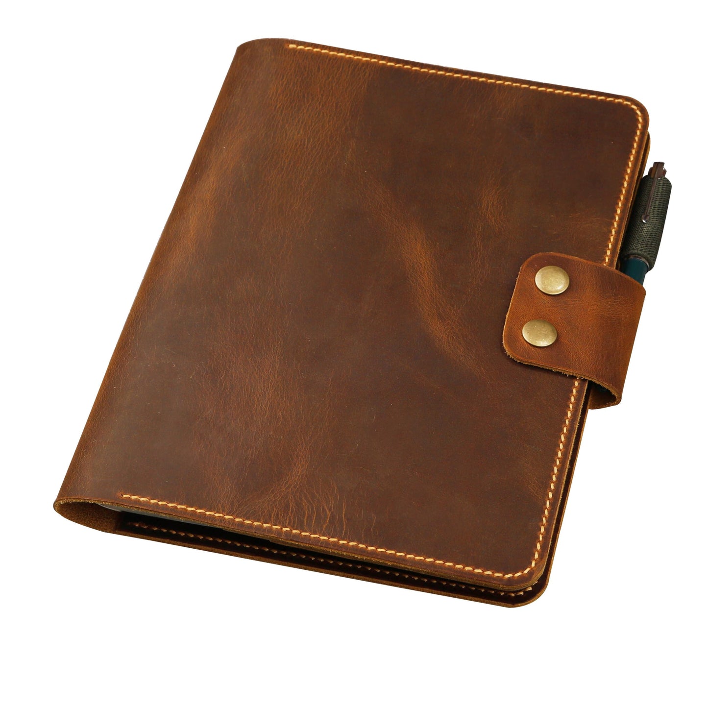Leather composition notebook book cover case/vintage rustic leather cover portfolio for composition notebook