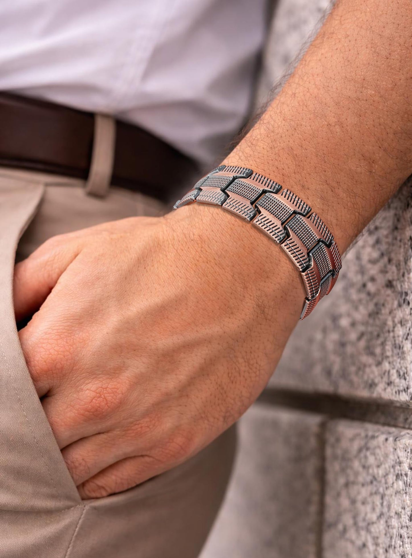HEYOLL Copper Bracelet for Men Pure Copper Magnetic Bracelets for Mens Adjustable Bracelet Birthday Gifts for Him Mens Jewelry Pulsera De Cobre Para Hombres