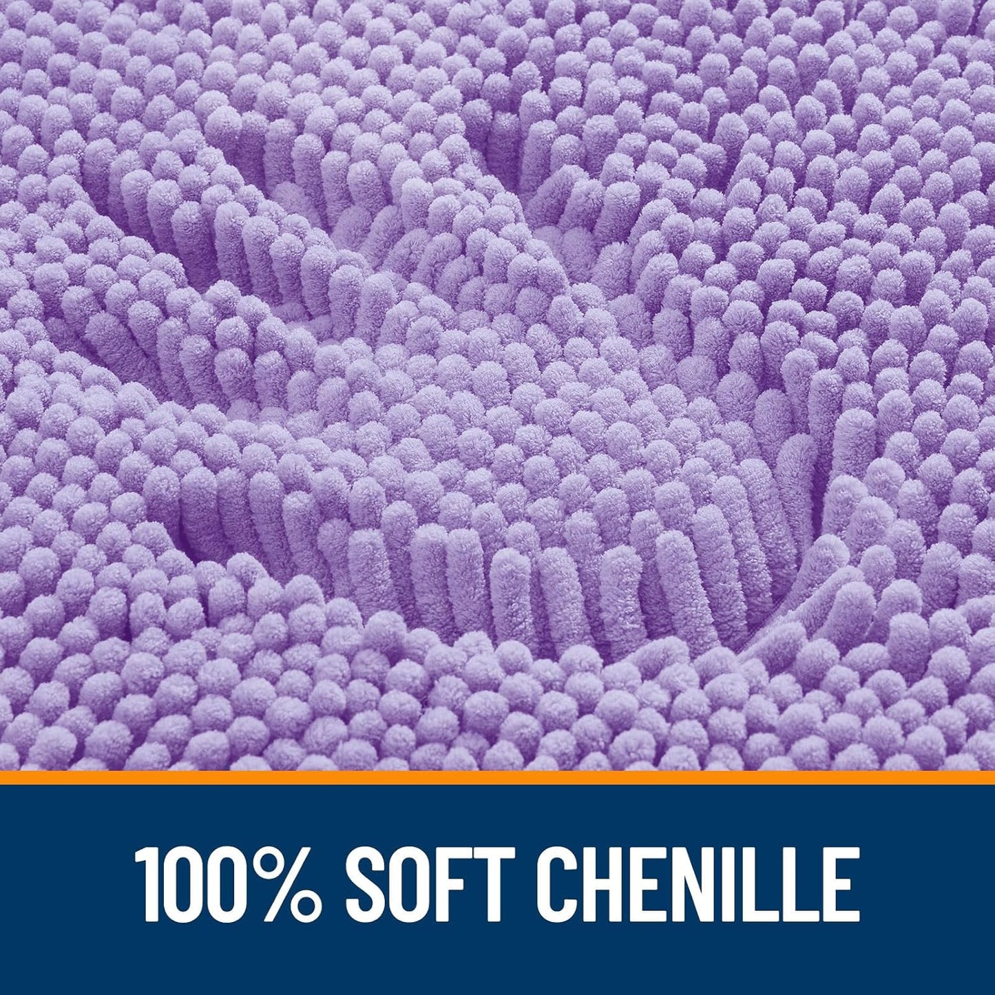 OLANLY Bath Rugs - Extra Soft Chenille with Rubber Backing | Quick Dry, Machine Washable, 30x20, Lavender