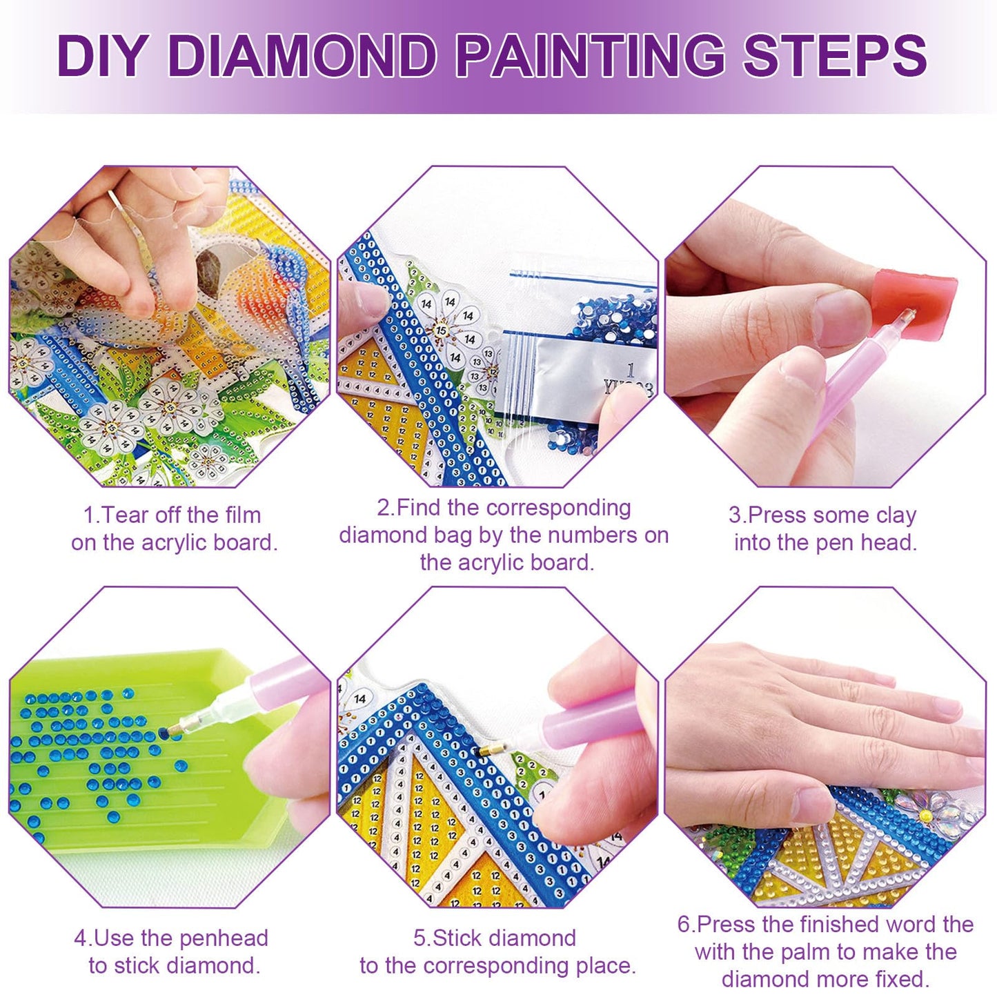 BAYUNOE 12Pcs Easter Greeting Card DIY Diamond Art Painting Greeting Cards Special Shaped Diamond Blessing Folding Card Kit Arts Crafts for Holiday Festival-01