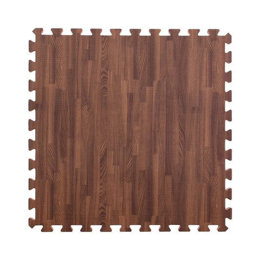 IncStores Premium Soft Wood Print Foam Flooring Tiles | Interlocking Foam Tiles for Home, Gym, Training and Yoga | 5/8" - Dark Oak, 144 Square Feet