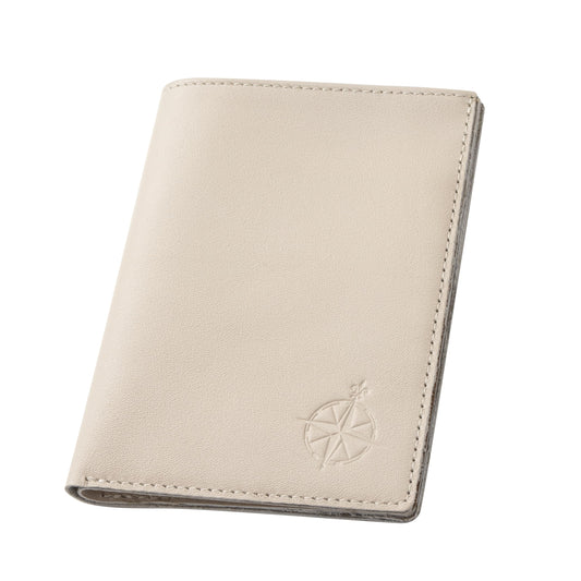 WANDERINGS Leather Passport Holder for Travel – RFID Blocking Passport Wallet & Cover for Men and Women – Slim Travel Wallet Case with Card Slots – Genuine Full Grain Leather – 5.5" x 4" - Oat Color
