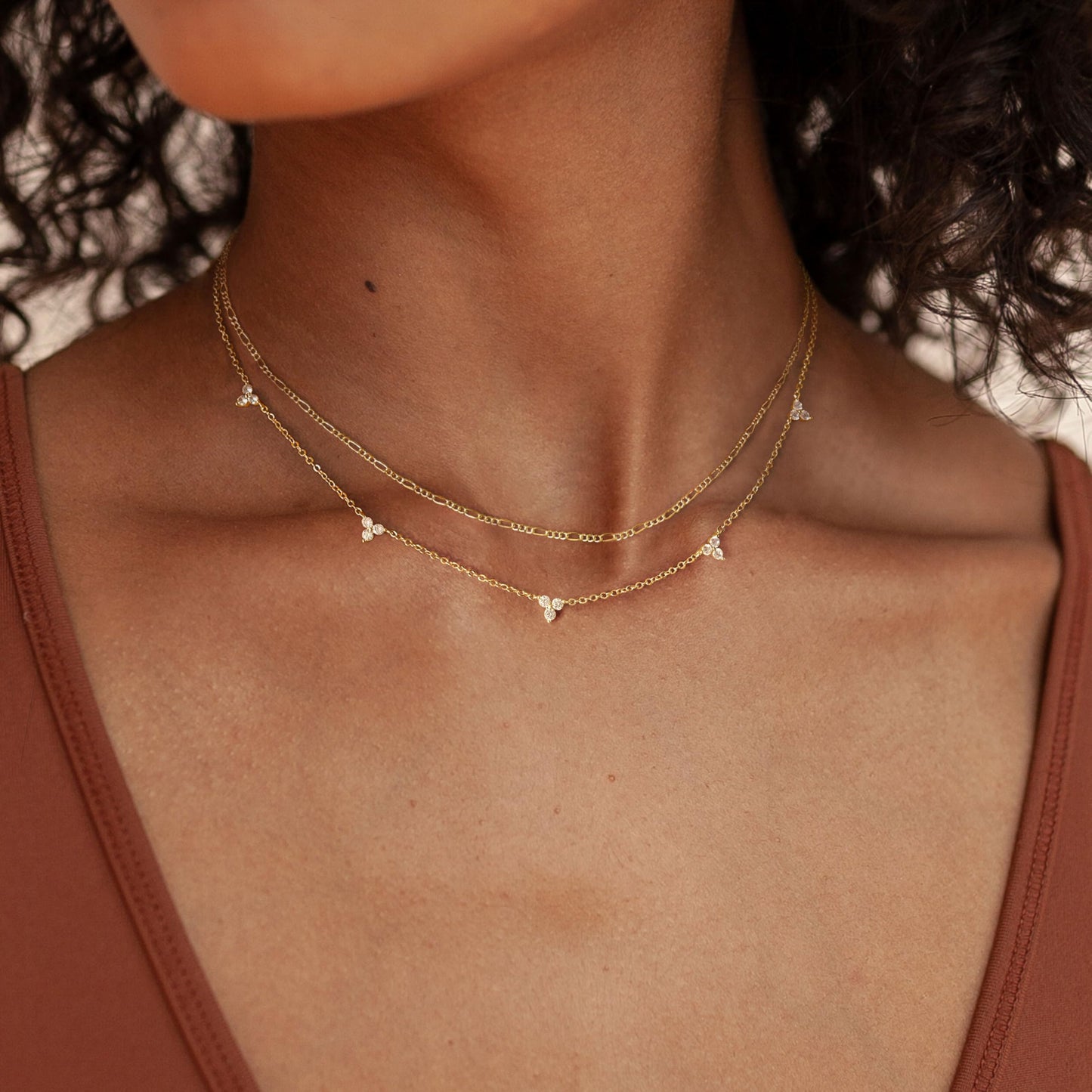 FICXOR Choker Necklace for Women,Dainty 14K Gold Plated CZ layered Necklace Stack Simple Thin Gold Chain Necklaces for Women Trendy Non Tarnish Jewelry Gifts Fashion Accossorise Everyday