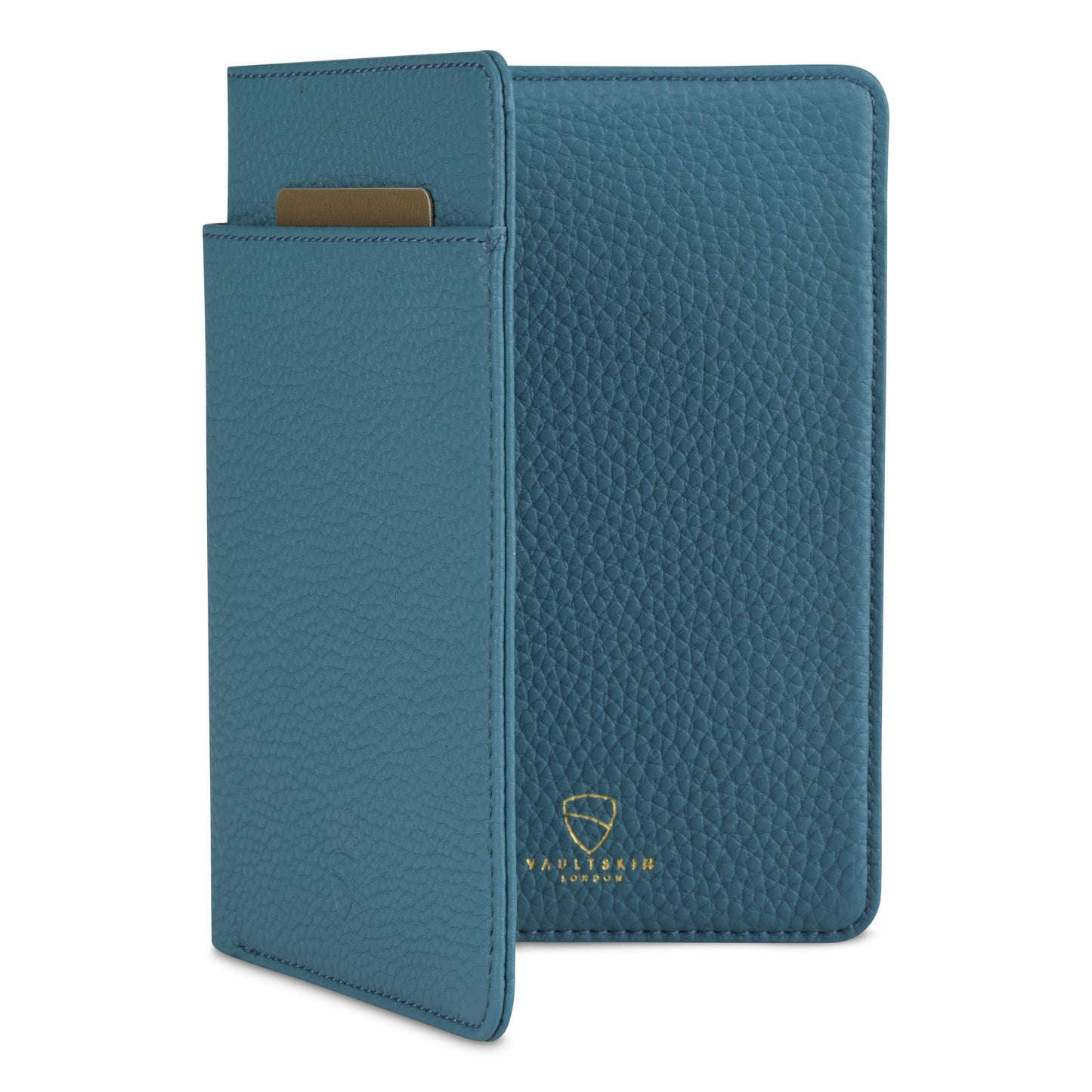 Vaultskin Leather Passport Holder, Slim RFID Blocking Travel Wallet for Men and Women, Fits Passport, Credit Cards, ID, Cash, Passport Cover Ideal Travel Accessories with Gift Box (Kensington)