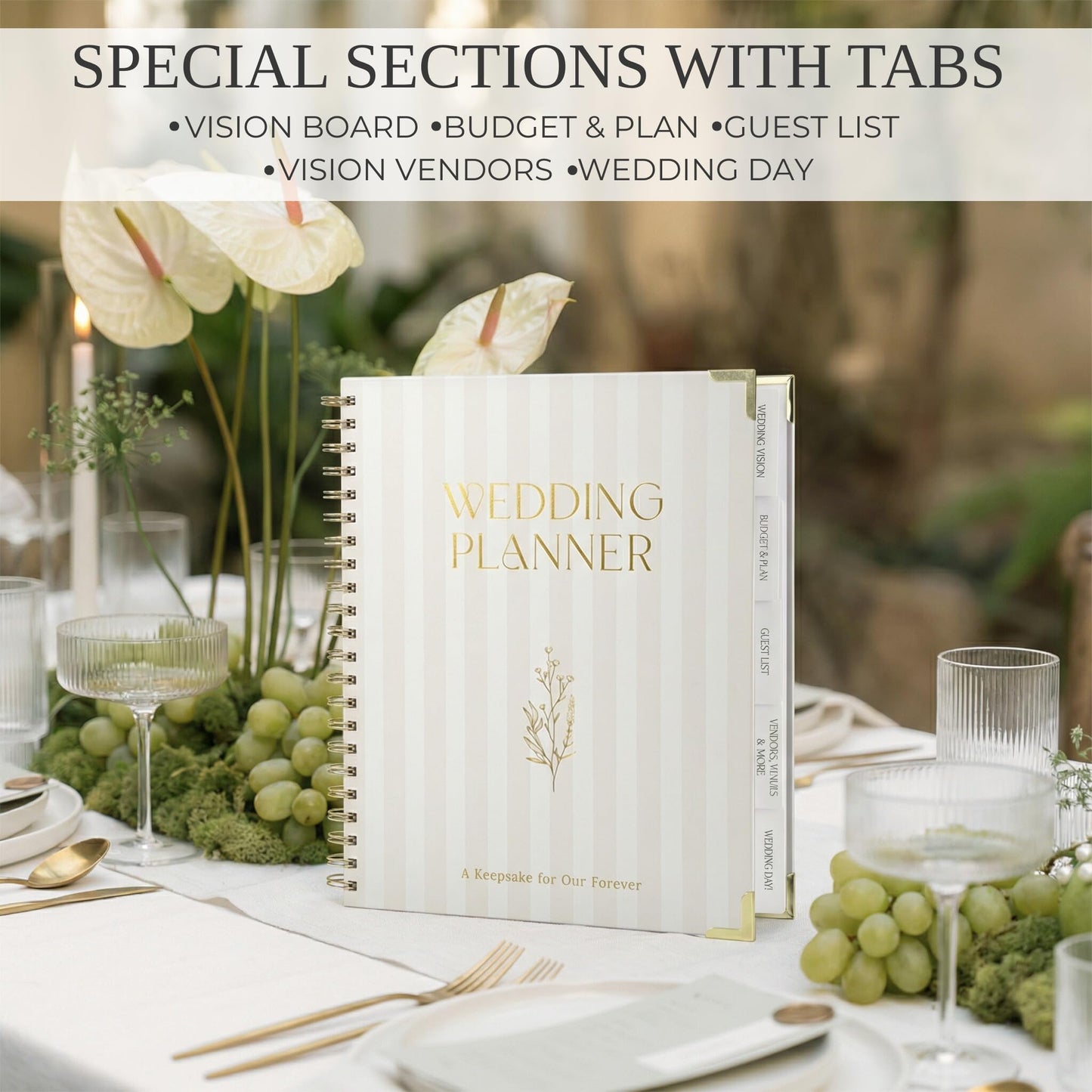 Beautiful Wedding Planner Book and Organizer - Perfect for Detailed Planning Of Your Big Day - Unique Engagement Gift for Newly Engaged Couples, Future Brides and Grooms