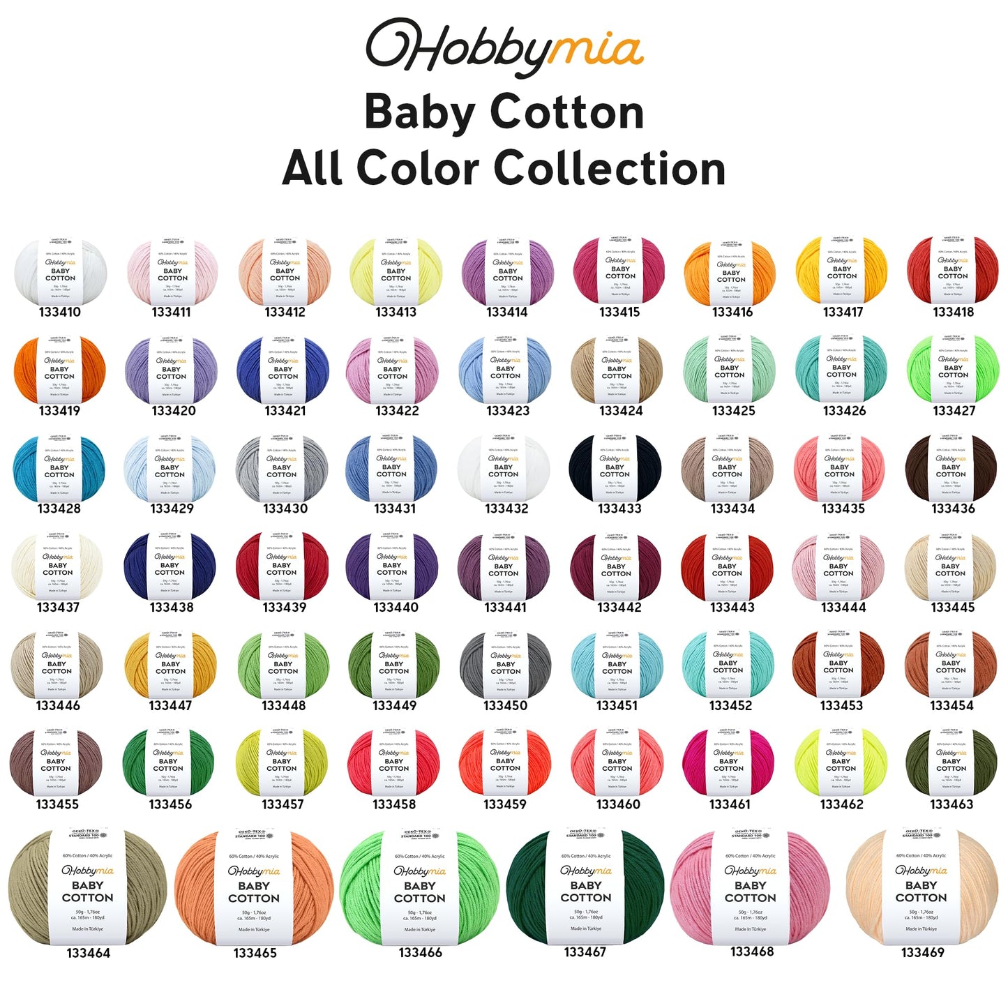 HobbyMia Baby Cotton Blend Yarn – Soft Sport Weight Yarn for Crochet & Amigurumi - 50g/180yds - 60% Cotton 40% Acrylic - Ideal for Baby & Knitting Proj. & 10 Stitch Markers(Mustard Yellow, 4 Balls)
