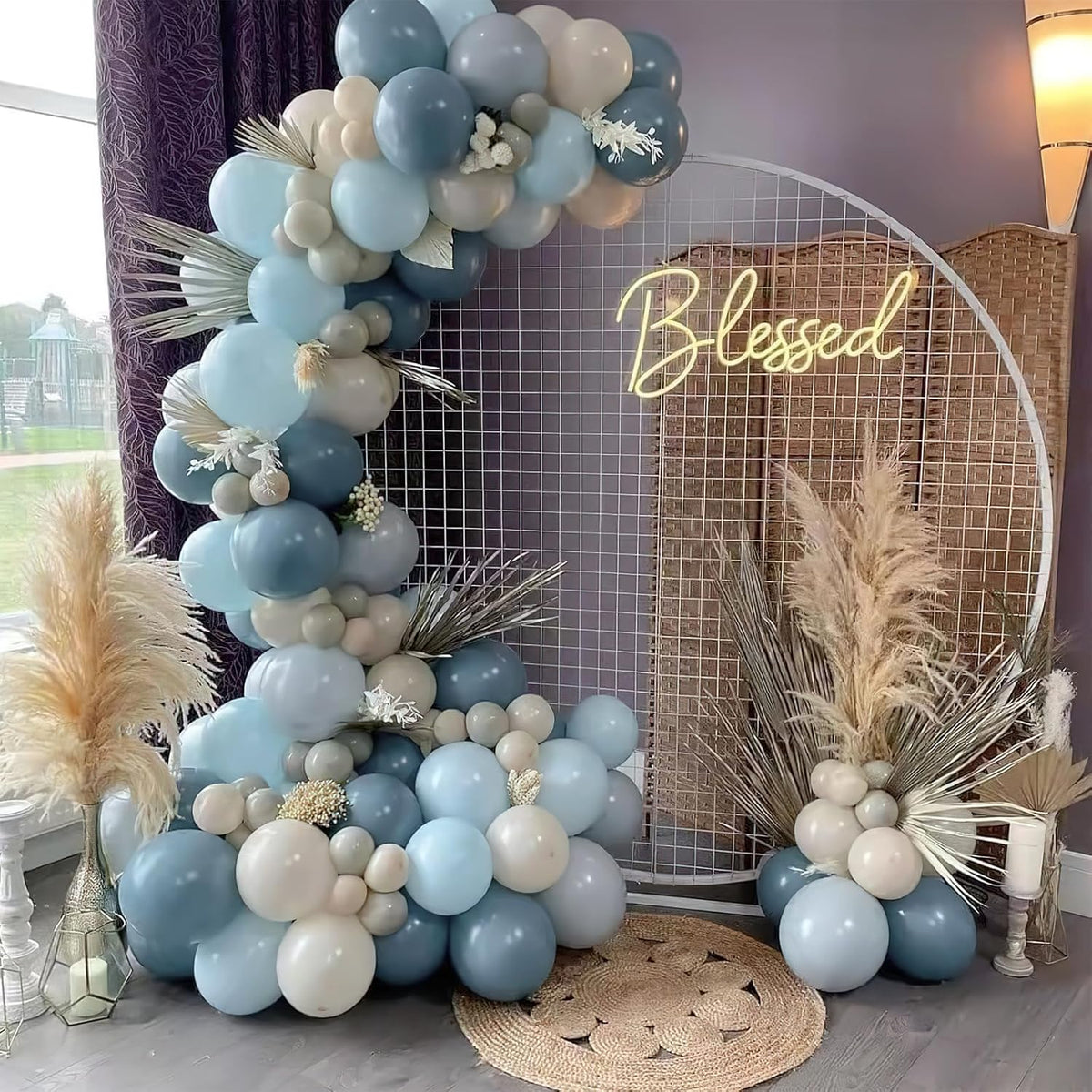 PartyWoo Dusty Blue Balloons - 100pcs 12 Inch Light Blue Aqua Latex Helium Balloons for Events