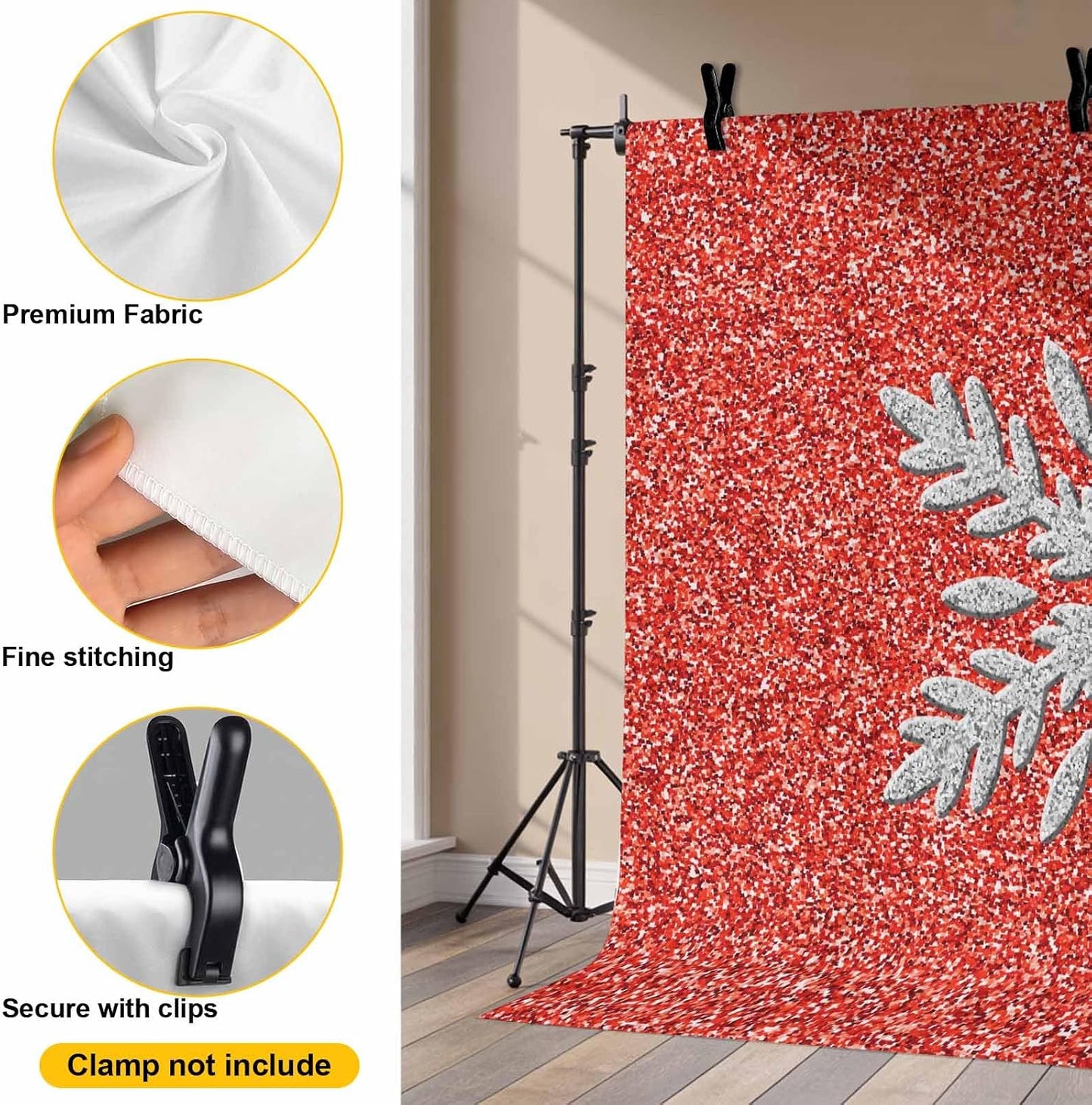 Generic 7 5 Modern Themed Photo Backdrop for Photoshoot, x FT Winter Watercolor Sparkling Snowflake Pattern Photo Props