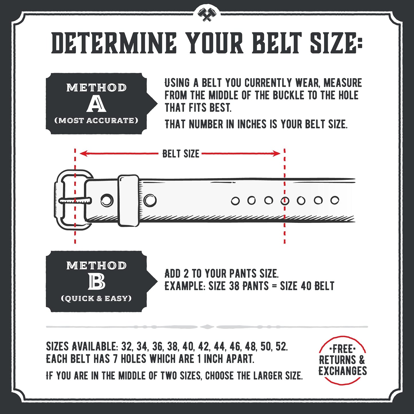Main Street Forge No Buckle Belt | Made in USA Mens Cowboy Belt | 1 1/2" Leather Belt Strap | Bootlegger Brown 38
