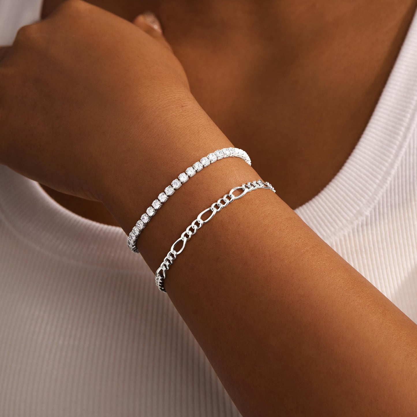 Gokeey Silver Bracelets for Women Bangle Cuff Bracelet Set for Women No Tarnishi Bracelets Jewelry Gifts for Women Trendy