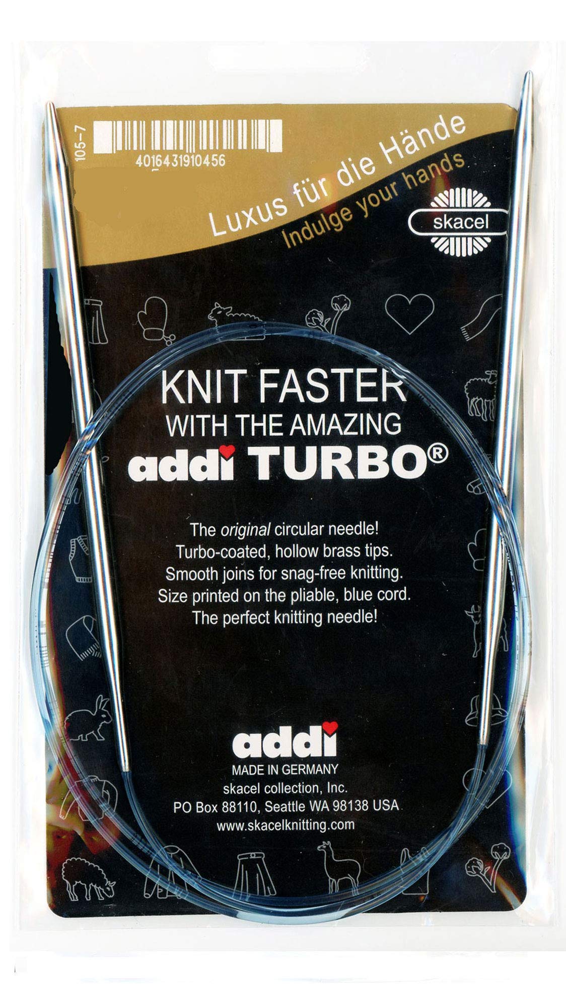 addi Knitting Needle Turbo Circular Skacel Blue Cord 24 inch (60cm) Size 2.75mm