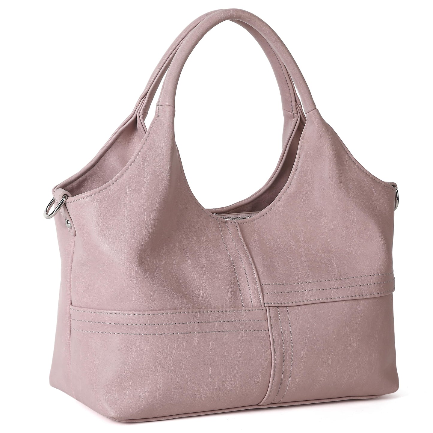 KOGTLA Vegan Leather Purses for Women with Detachable Satchel Strap, Ladies Handbags, Tote Hobo Bags with Top Handle Pink