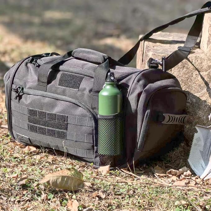 APRlLBAY 43L Large Capacity Military Duffel Bag - Tactical Gym Bag/Weekender for Men & Women (Jet Black)