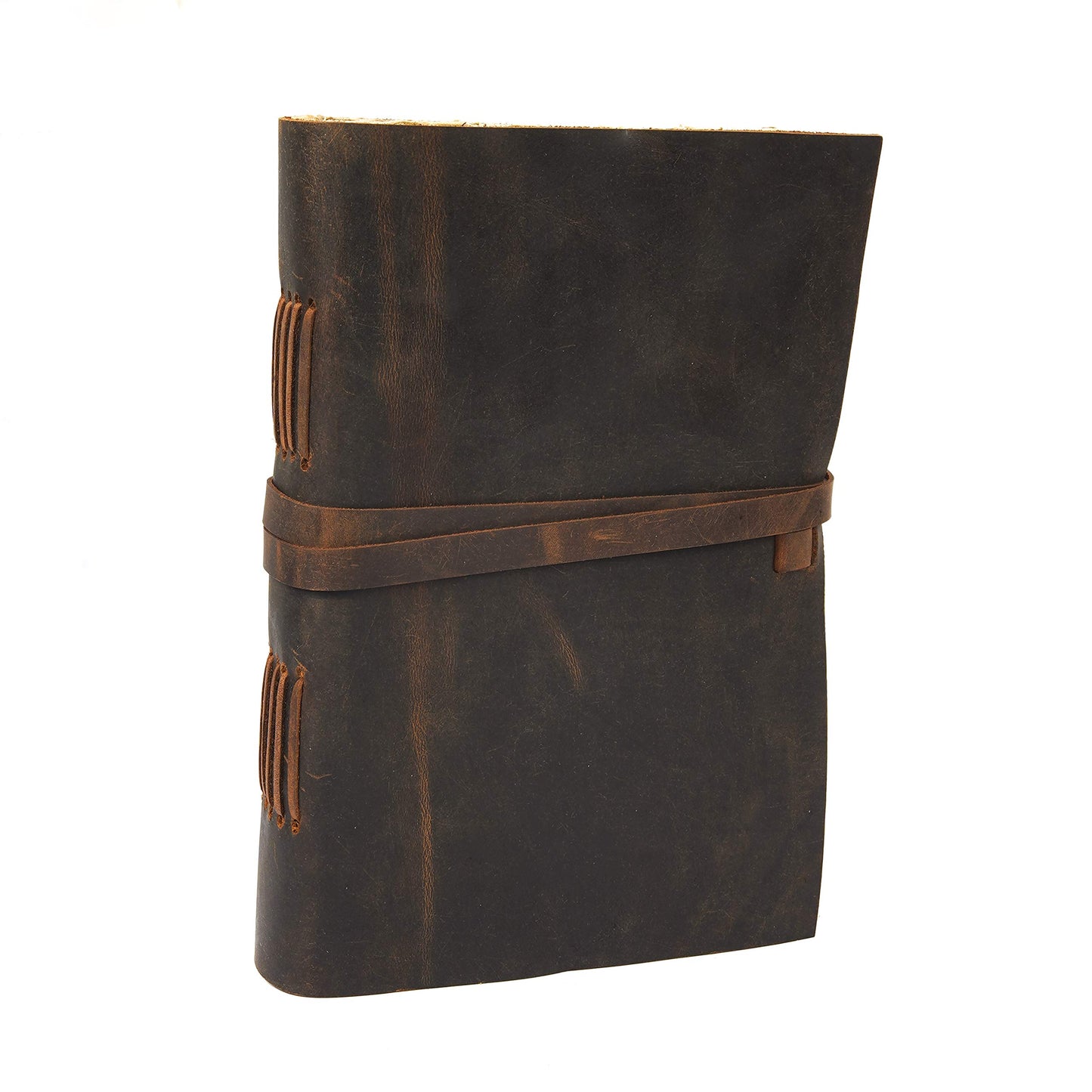 Leather Journal Travel Diary, Handmade Vintage Bound Notebook For Men & Women, Antique Finish, Genuine Buffalo Leather- Quality Unlined Paper Perfect for Notes, Art Sketchbook, 9X6 Inches, Brown