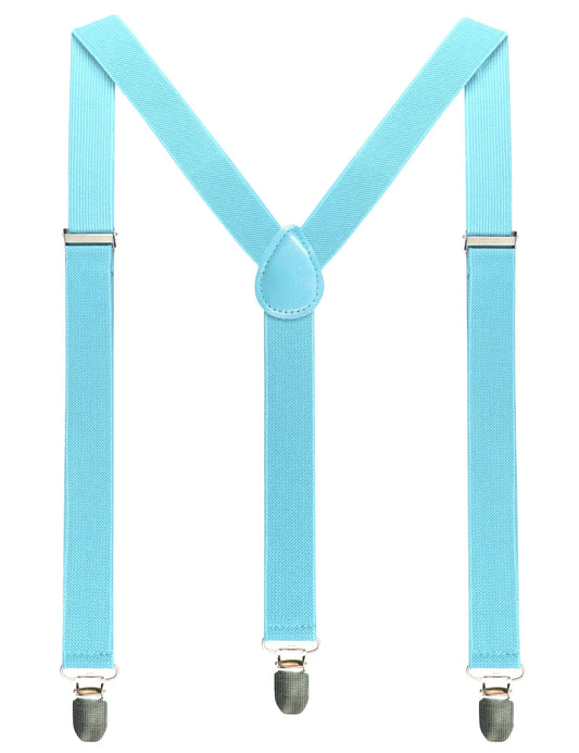 JEMYGINS Baby Blue Mens Suspender with 3 Strong Clips Adjustable Braces(38)