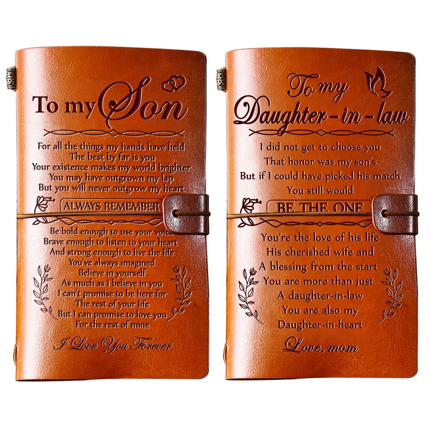 Hiipeenow Son Daughter in Law Gifts from Mom Dad, Leather Travel Journal 140 Pages, Birthday Graduation Christmas Back to School Gifts