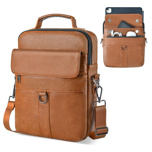 11 Inch Tablet Sleeve Case, Leather iPad Bag for 2026 iPad Air 11 M4 M3 & Pro 11 M4 M5 with Magic Keyboard, Fire HD 10/Max 11, Galaxy Tab A9+ Plus, Brown