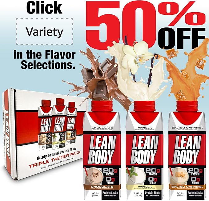Lean Body Ready-to-Drink Chocolate Protein Shake, 40g Protein, Whey Blend, 0 Sugar, Gluten Free, 22 Vitamins & Minerals, LABRADA, 17 Fl Oz (Pack of 12)