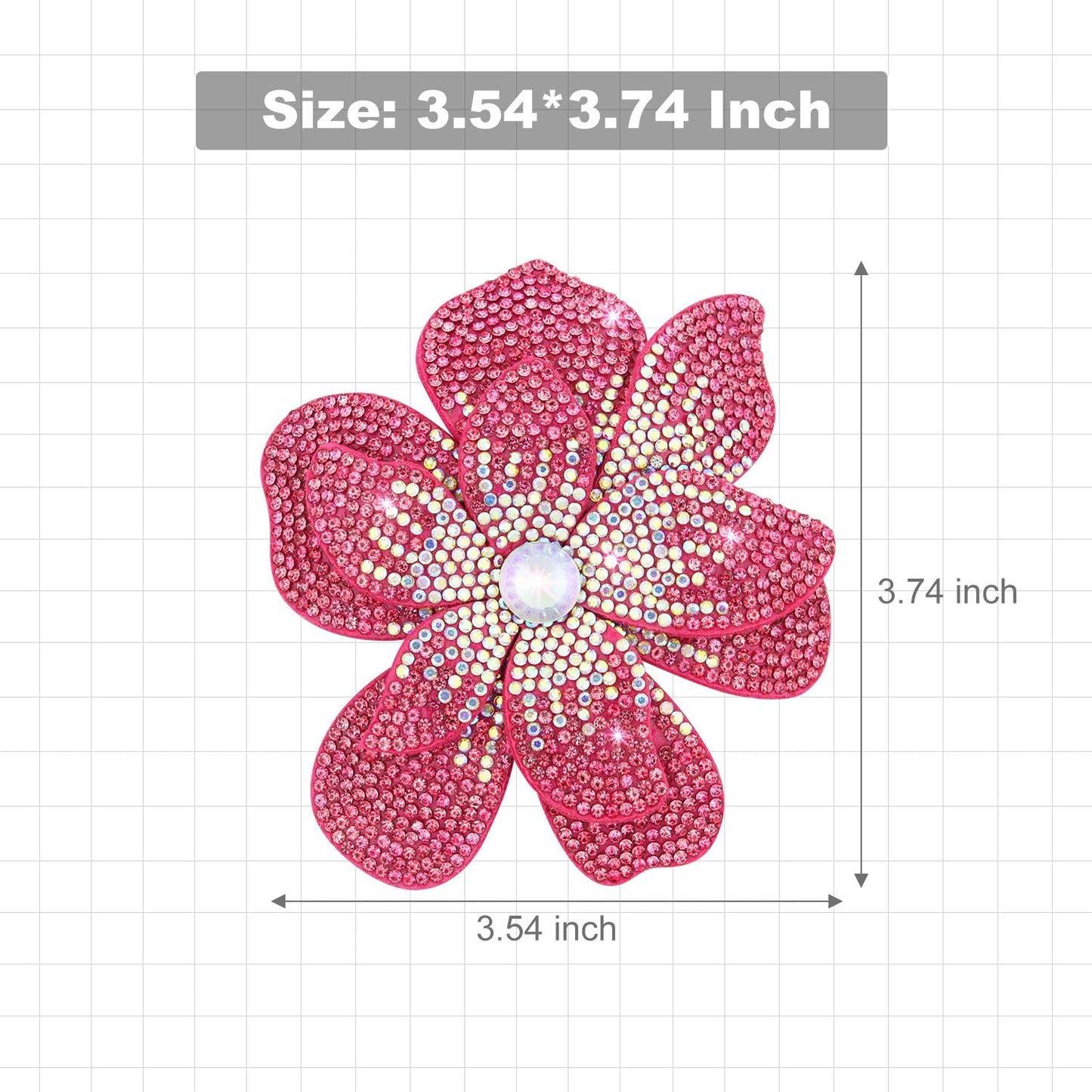 Merdia 3.74 Inches Rhinestone Camellia Flower Brooch Pins & Hair Clips for Women Elegant Created Crystal Lapel Pin Brooches Wedding Party Rose