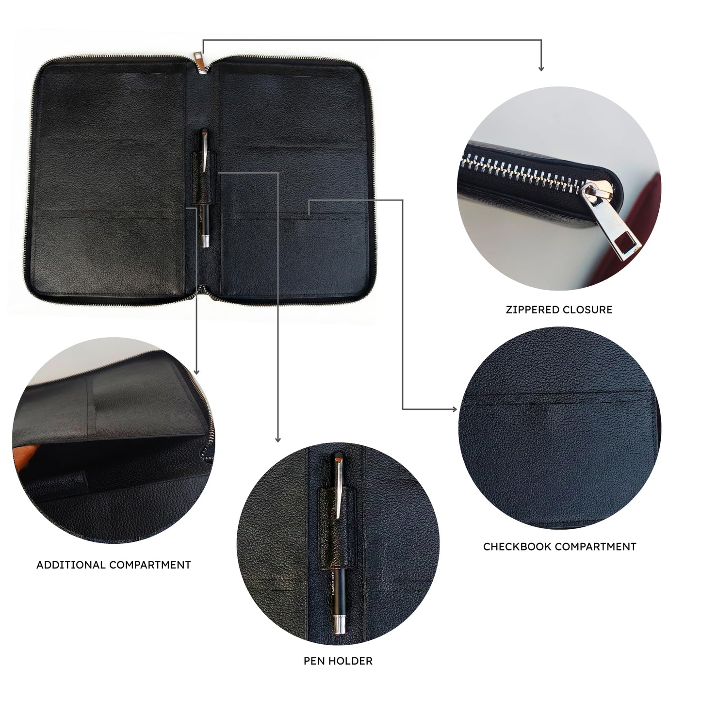Evermart Deals Full Grain Leather Checkbook Cover for Multiple Check Books - Checkbook Organizer for Up to 6 Books With Duplicate Checks - Checkbook Holder for Women and Men - Gift for Fathers