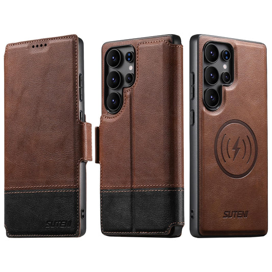 SINIANL for Samsung Galaxy S26 Ultra Leather Wallet Case Compatible with MagSafe Wireless Charging, Detachable Leather Cover with Card Slots Holder, Kickstand, Magnetic for Galaxy S26 Ultra Brown