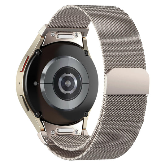 Magnetic Metal Band for Samsung Galaxy Watch 7 6 5 4 FE 40mm 44mm/Galaxy 6 Classic 43mm 47mm/4 Classic 42mm 46mm/5 Pro 45mm,One Click Attachment,No Gap Stainless Steel Milanese Loop Strap Women Men